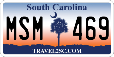 SC license plate MSM469