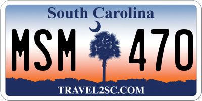 SC license plate MSM470
