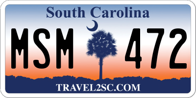 SC license plate MSM472