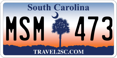 SC license plate MSM473