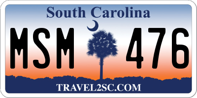 SC license plate MSM476