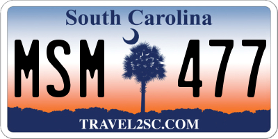 SC license plate MSM477