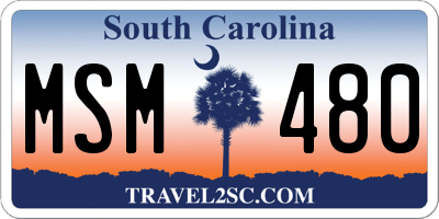 SC license plate MSM480