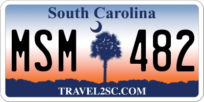 SC license plate MSM482
