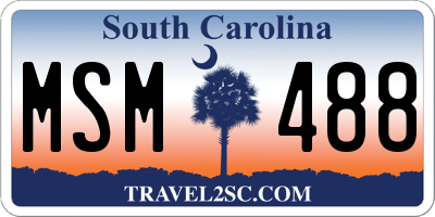 SC license plate MSM488