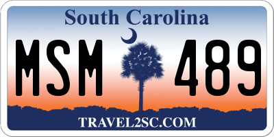 SC license plate MSM489