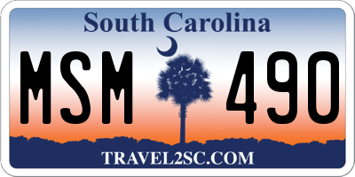 SC license plate MSM490