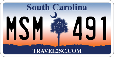 SC license plate MSM491