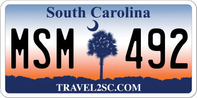 SC license plate MSM492