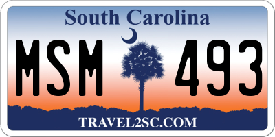 SC license plate MSM493