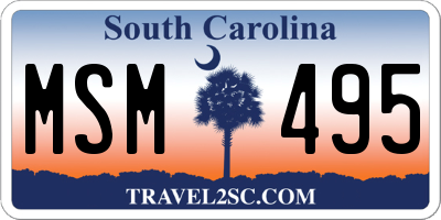 SC license plate MSM495