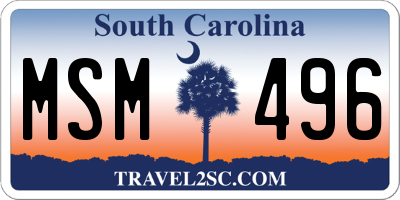 SC license plate MSM496