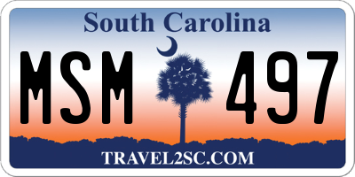 SC license plate MSM497