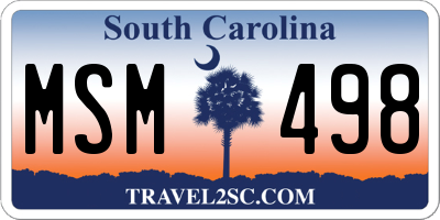 SC license plate MSM498