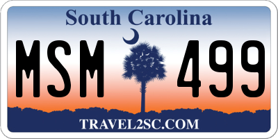 SC license plate MSM499