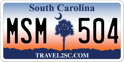 SC license plate MSM504