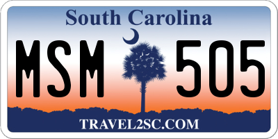 SC license plate MSM505