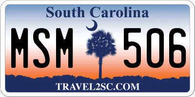 SC license plate MSM506