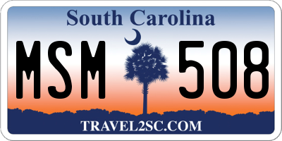 SC license plate MSM508