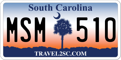 SC license plate MSM510