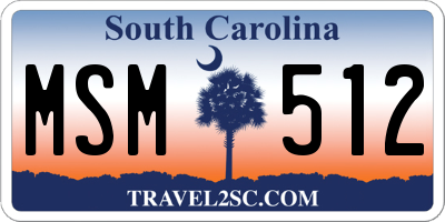 SC license plate MSM512