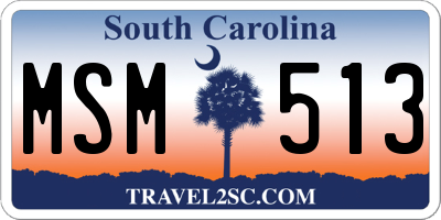 SC license plate MSM513