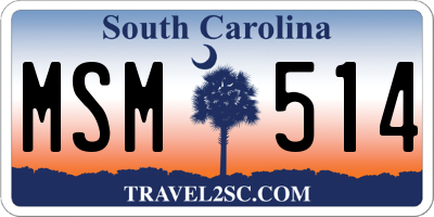 SC license plate MSM514