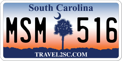 SC license plate MSM516
