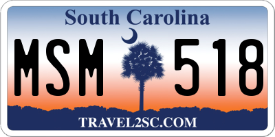 SC license plate MSM518