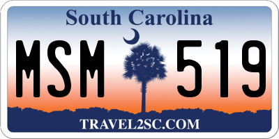 SC license plate MSM519