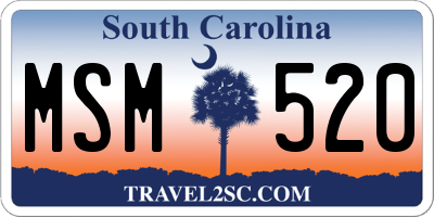 SC license plate MSM520
