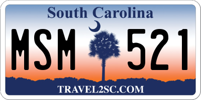 SC license plate MSM521