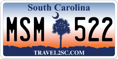 SC license plate MSM522