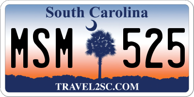 SC license plate MSM525