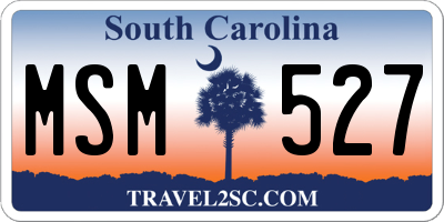 SC license plate MSM527