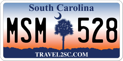 SC license plate MSM528