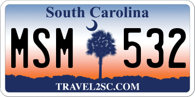 SC license plate MSM532