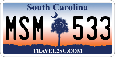SC license plate MSM533