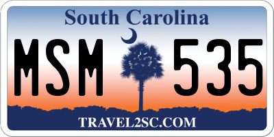 SC license plate MSM535