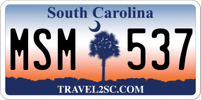 SC license plate MSM537