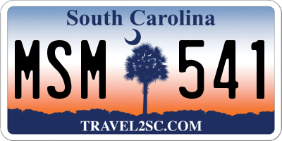 SC license plate MSM541