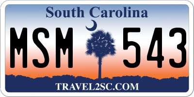 SC license plate MSM543