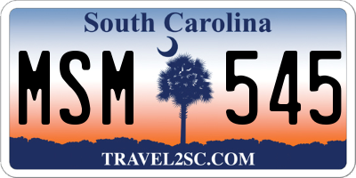 SC license plate MSM545