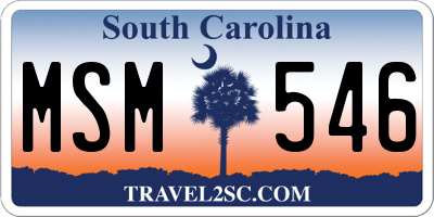 SC license plate MSM546