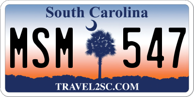 SC license plate MSM547
