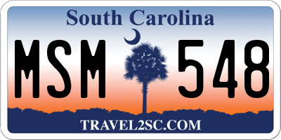 SC license plate MSM548