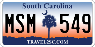 SC license plate MSM549