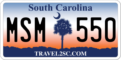 SC license plate MSM550