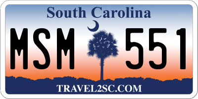 SC license plate MSM551