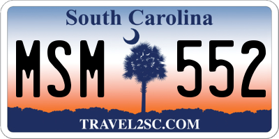 SC license plate MSM552